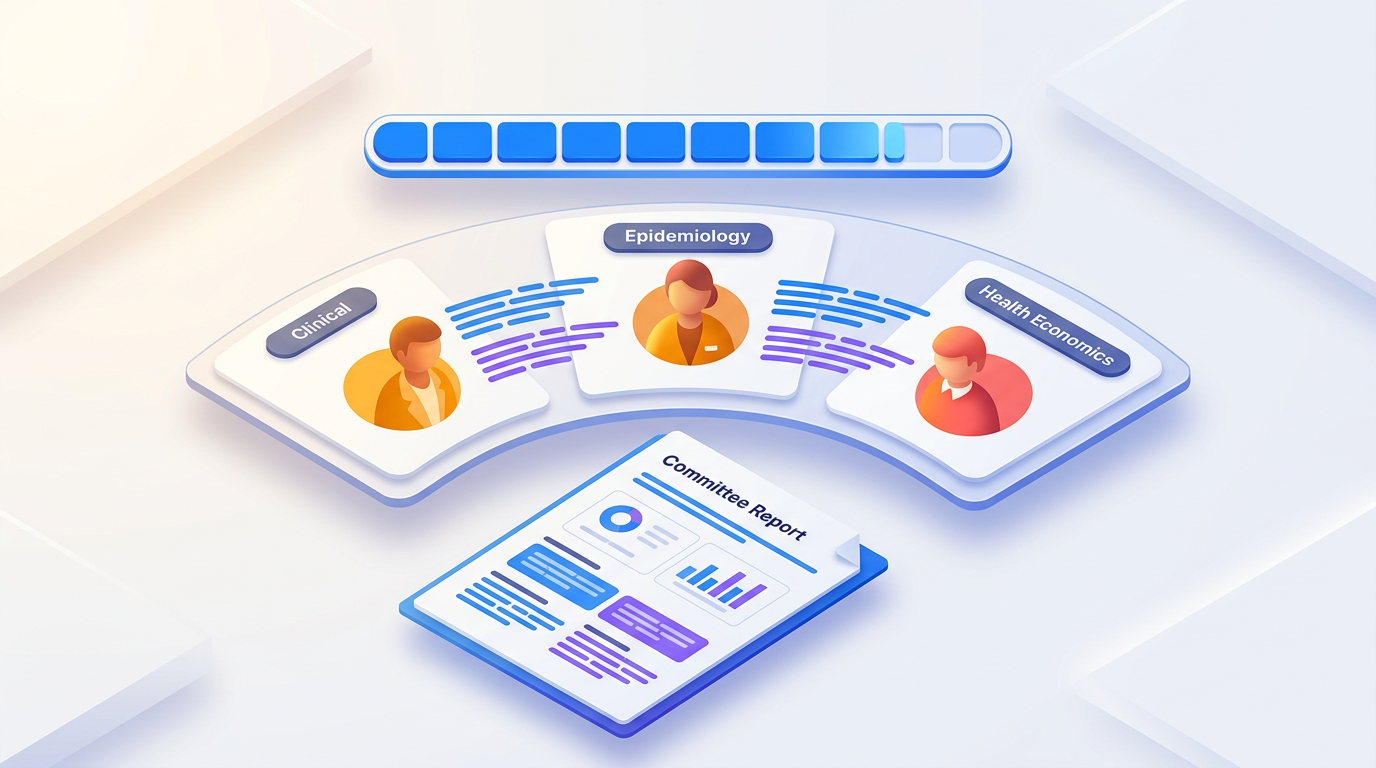The AI-enabled approach: full committee review in 10–15 minutes