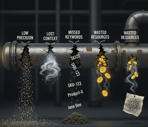 Figure 2: Data Refinery Funnel — raw documents processed into high-quality structured data chunks